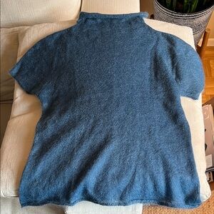Beautiful Mohair Roll Neck Mockneck Short Sleeve Sweater